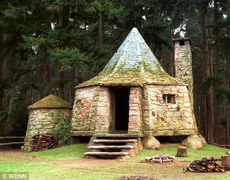 I have always though Hagrid's cottage would be a neat place to live in. A fire to sit and spin or knit by. But probalby would be a bit chilly in the winter! Hagrids Hut, Cabin Diy, Rubeus Hagrid, Potters House, Creation Art, Harry Potter Houses, Hogwarts Aesthetic, Wooden Cabins, Stone Houses