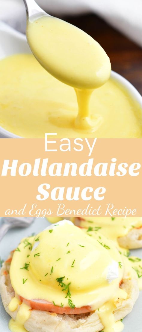 Holondaise Sauce, Poached Eggs Breakfast, Sauce For Eggs, Soft Poached Eggs, Easy Hollandaise, Easy Hollandaise Sauce, Easy Eggs Benedict, Homemade Hollandaise Sauce, Benedict Recipe