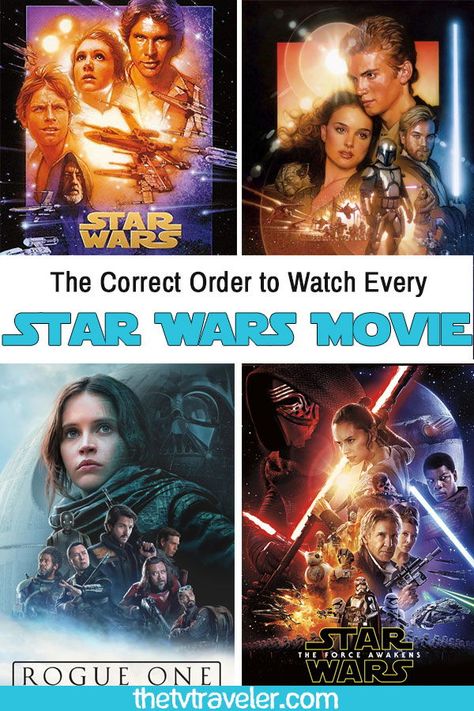 Now is the perfect time to re-watch every Star Wars movie to refresh your memory, or for new fans to embark on a journey to a galaxy far, far away and get immersed in the Star Wars universe. #StarWars Star Wars Order To Watch, Star Wars Movies In Order, Star Wars Timeline, Star Wars Movies, Star Wars Watch, The Phantom Menace, Jedi Master, The Force Is Strong, Far Far Away