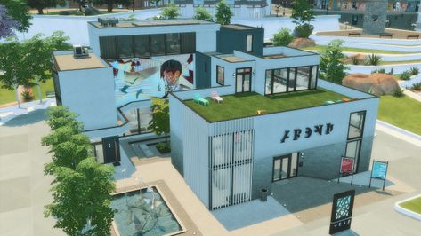 S.M.A.C. - San Myshuno Arts Center Sims 4 San Myshuno, Art House Movies, House Movie, San Myshuno, Modern Art Museum, Jungle Adventure, Sims 4 Cc Furniture, Sims 4 Build, Industrial Loft