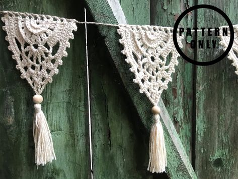 Garland Crochet Pattern, Boho Bunting, Granny Triangle, Bunting Crochet, Boho Garland, Garland Crochet, Triangle Crochet, Bunting Pattern, Boho Crochet Patterns