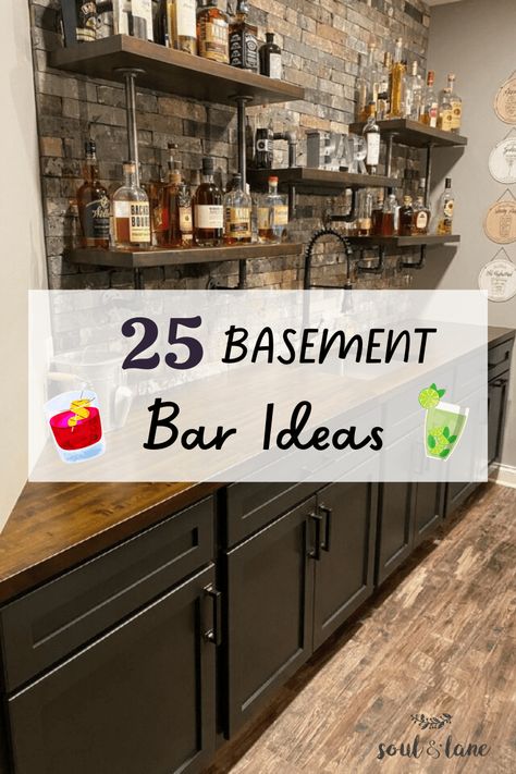 Bar Lounge Room, Rustic Basement Bar, Basement Bar Design, Basement Bar Ideas, Kitchen Bar Design, Home Wet Bar, Home Bar Areas, Home Bar Rooms, Rustic Basement