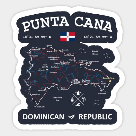 Puerto Plata, Samana, Santo Domingo, Amber Cove, Dominican Republic Flag, Dominican Republic Travel, Punta Cana Dominican Republic, Vacation Memories, Country Maps