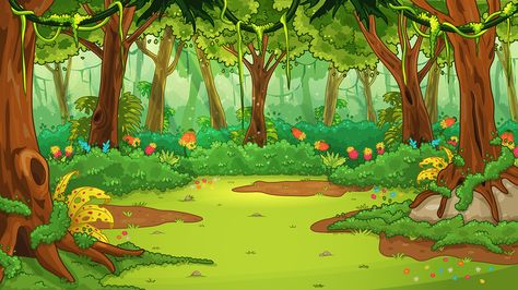 Nature Vector Backgrounds on Behance Jungle Background For Editing, Jungle Cartoon Background, Cartoon Background Images, 3d Background Images, Jungle Cartoon, Jungle Images, Jungle Background, Forest Cartoon, Gambar Lanskap