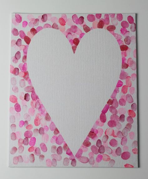 How to make a family fingerprint relief heart art canvas Handprint Art, Hand Print Art, Fingerprint Heart, Fingerprint Crafts, Fingerprint Art, Preschool Valentines, Valentine Crafts For Kids, Valentines Art, Valentines Day Activities