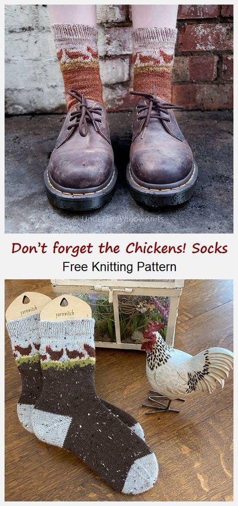 You can download Don’t forget the Chickens! Socks Knitting Pattern for free #knitting Couture, Fair Isle Knitting Patterns Free Socks, Animal Socks Knitting Pattern, Colorwork Socks Free Pattern, Dk Weight Sock Pattern, Beginner Knit Socks Free Pattern, Beginner Sock Knitting Pattern Free, Knit Colorwork Socks, Knitted Chickens Free Pattern