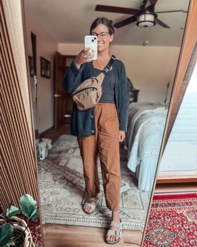 Spring Dress In Winter How To Wear, Winter Mom Jeans Outfit Casual, Outdoorsy Style Midsize, 72 Weather Outfit, Simple Mom Outfits Casual, Birkenstock Teacher Outfit, Cozy Fashion Outfits, Layered Neutrals Outfit, Outdoorsy Business Casual