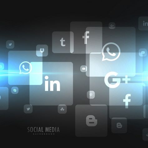 Dark background of social media icons Fr... | Free Vector #Freepik #freevector #background #technology #facebook #social-media Social Media Services Design, Dark Social Media Design, Social Media Black And White, Dark App Icons, Social Media Background, Background Technology, Attractive Background, Social Media Icons Free, Dark Black Wallpaper