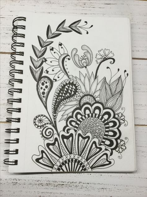 Vignette Drawing Flower, Vignette Drawing, Paisley Doodle, Zantangle Art, Zentangle Artwork, Zen Doodle Art, Flower Art Drawing, Doodle Art Drawing, Mandala Art Lesson