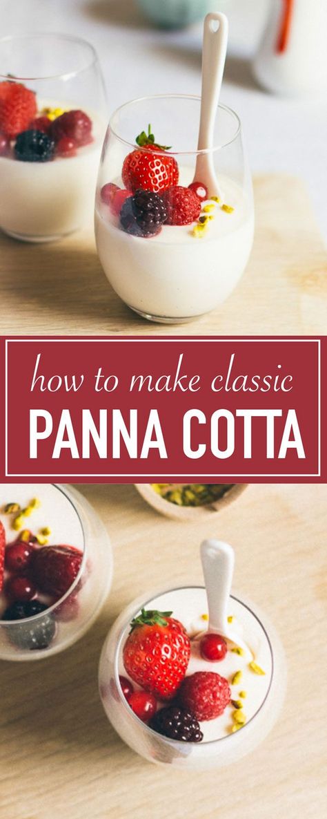 The best classic panna cotta recipe. It’s quick and easy, with only 5 ingredients! Dessert Recipes For Picnic, Easy And Quick Dessert Recipes, Pana Cotta Recipe Desserts, Panacota Recipe, Panacotta Recipe, Easy Quick Dessert Recipes, Quick And Easy Dessert Recipes, Pepperoni Dip, Dessert Quick