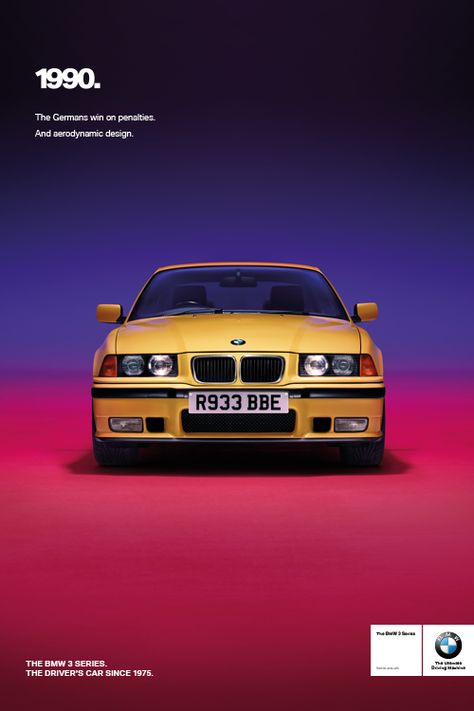 E36 Poster, Bmw 1990, Bmw Advertising, Press Advertisement, Bmw Ads, Automotive Ads, Bmw Vintage, Ad Ideas, E36 M3