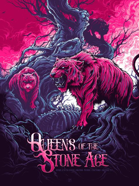 Gig Posters 2018 on Behance Gig Poster, Dan Mumford, Rock Poster Art, Art Hippie, Music Concert Posters, Queens Of The Stone Age, Poster Photography, Blanket Quilt, Music Artwork