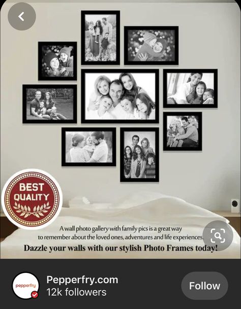 Picture Wall Living Room, Photo Walls Bedroom, Photowall Ideas, Collage Foto, Family Pictures On Wall, Picture Arrangements, Frame Wall Collage, Picture Gallery Wall, Family Photo Wall