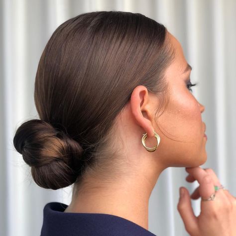 NAK Hair on Instagram: “Sleek and chic with this low bun via @sarahneillhair 💕💕 #hairstyles #hairinspo #brunettehair #updo #TheNAKCollective #NAKhair” Low Bun Wedding Hair, White Tie Event, Good Dry Shampoo, Types Of Hair Extensions, Wedding Hair Up, Low Bun Hairstyles, Instagram Hairstyles, Sleek Bun, Easy Bun Hairstyles