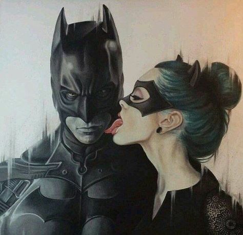 Licky lick. regram @artwork.empire ~ Unknown Artist ~ #batman#catwoman#joker#harleyquinn#poisonivy#thejoker#thedarkknight#darkknight#brucewayne#gotham#gothamcity#arkhamcity#arkham#arkhamasylum#dccomics#dcuniverse#dc#suicidesquad#justiceleague#lick#tongue#fanart - George Saoulidis Batman Love, Catwoman Cosplay, Batman And Catwoman, Selina Kyle, Pahlawan Super, Batman Comic Art, Wonder Women, Batman Joker, Batman Vs