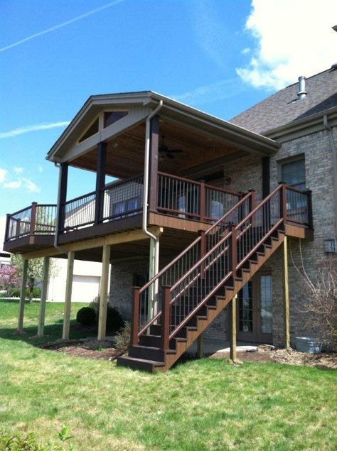 Create the design of your  Balconies or let BarndominiumFloorPlans provide models for you. You can have a choice with us. We construct Barndominium Floor Plans | Pole Barn House Plans | Metal Building Homes | Metal Barn Homes. Visit https://barndominiumfloorplans.com/ for more inquiries.  We love to hear from you. Elevated Deck Designs Second Story, Elevated Back Porch Ideas, Second Story Deck With Roof, Elevated Deck, Balcony Screen, Freestanding Deck, Second Story Deck, Covered Patio Design, Screened Porch Designs