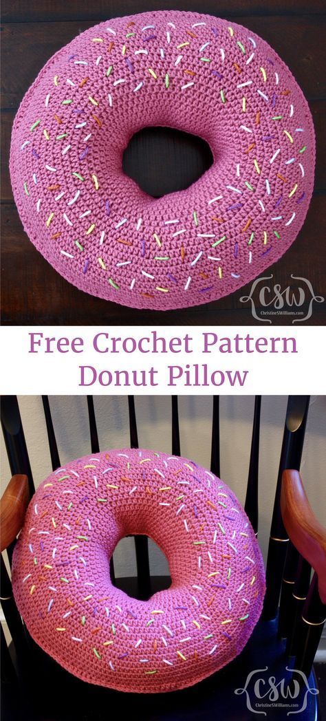 Crochet Cushion Covers, Crochet Pillow Patterns Free, Donut Pillow, Cushion Cover Pattern, Donut Pattern, Confection Au Crochet, Crochet Cushion, Crochet Cushion Cover, Crochet Pillow Pattern