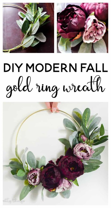 Macrame Ring, Diy Floral Wreath, Ring Wreath, Wreath Rings, Ring Diy, Macrame Rings, Fleurs Diy, Modern Wreath, Diy Gold