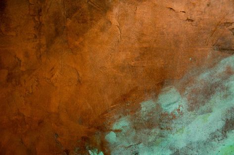 Oxidized copper background. copper oxide patina. natural texture copper material.green and blue copper patina Nature, Copper Background, Liquid Metal, Oxidized Copper, Copper Patina, Copper Material, Green Copper, Colour Pallete, Blue And Copper