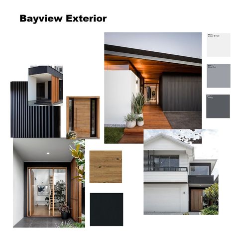 Exterior Design Mood Board, Facade Mood Board, Landscape Mood Board, Exterior Mood Board, Sketchup Render, Exterior Interior Design, Materials Board Interior Design, Exterior Finishes, Design Mood Board