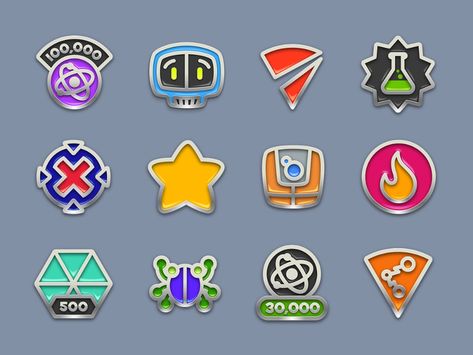 Frenzic: Overtime Achievement Icons by Iconfactory on Dribbble Top Logo Design, Best Branding, Logo Design Examples, Sports Badge, Badge Icon, Directory Design, Tech Logo, Logo Design Process, Simple Icon