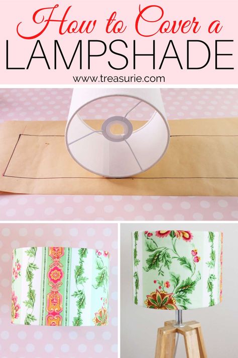 Cover A Lampshade, Decoupage Lampshade, Recover Lamp Shades, Decoupage Lamp, Patterned Lampshades, Lamp Redo, Diy Lamp Makeover, Fabric Diy Projects, Decorate Lampshade