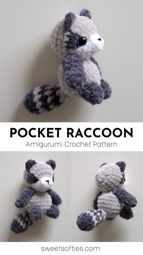 Pocket Raccoon - Payhip Fimo, Raccoon Free Crochet Pattern, Black Crochet Pattern, Raccoon Plush Pattern, Racoon Crochet Pattern Free, Crochet Racoon Pattern Free, Crochet Raccoon Free Pattern, Raccoon Crochet Pattern Free, Raccoon Pixel Art