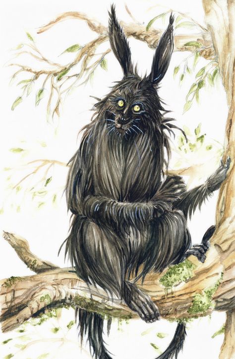 Black Phooka by eoghankerrigan | "P-O-O-K-A. Pooka. From old Celtic mythology, a fairy spirit in animal form, always very large. The pooka appears here and there, now and then, to this one and that one. A benign but mischievous creature. Very fond of rumpots, crackpots, and how are you, Mr. Wilson?" [Inverts and shakes the dictionary] "How are you, Mr. Wilson?" Who in the encyclopedia wants to know? Celtic Mythology, Irish Mythical Creatures, Creaturi Mitice, Celtic Myth, Creature Fantasy, Irish Folklore, Irish Mythology, Mythical Monsters, Mythical Creatures Art