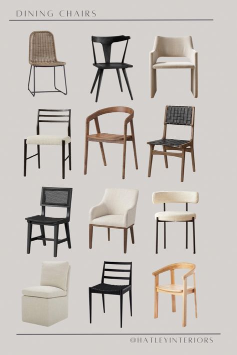 round up of my favorite dining chairs !! home decor, dining room, wood dining chair, black dining chair, woven dining chair, upholstered dining chair #LTKFind Follow my shop @HatleyInteriors on the @shop.LTK app to shop this post and get my exclusive app-only content! #liketkit #LTKhome #LTKsalealert @shop.ltk https://liketk.it/4a1Xq Durable Dining Chairs, How To Mix Dining Chairs, Article Dining Room, Round Back Dining Room Chairs, Types Of Dining Chairs, Dinner Room Chairs, Amazon Dining Chairs, Target Dining Chairs, Best Dining Chairs