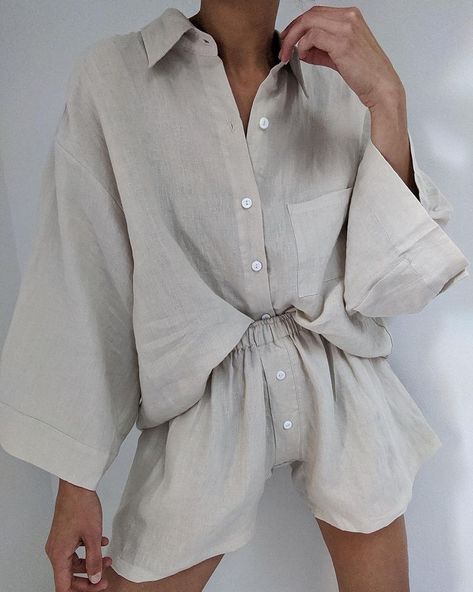 @deijistudios sets online now ❤️” • Dec 5, 2020 at 11:43pm UT Cloud Socks, Deiji Studios, Pajamas All Day, Fitted Blouses, Linen Style, Neutral Outfit, Mom Outfits, Pocket Detail, Multiple Colors