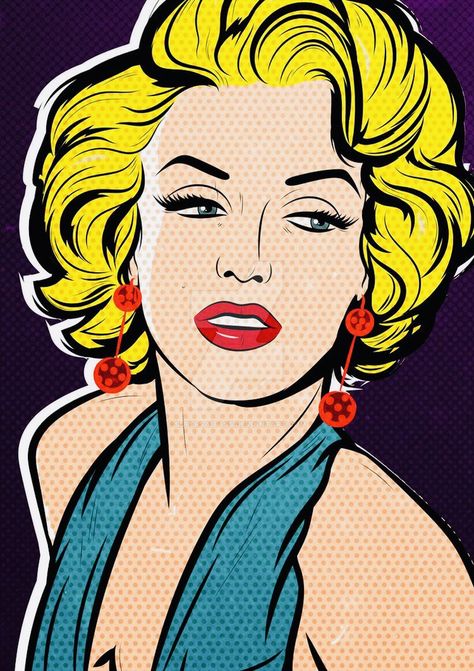 Pop Art Retro Vintage, Marilyn Monroe Painting Pop Art, Comic Portrait Pop Art, Self Portrait Pop Art, Marilyn Monroe Pop Art Vintage, Marilyn Monroe Art Painting, Art Ideas To Draw, Pop Art Self Portraits, Pop Art Painting Ideas