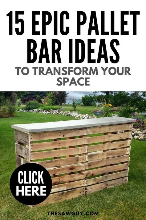 Pallett Bar, Diy Patio Bar Ideas, Bar Con Pallet, Diy Patio Bar, Outdoor Bar Ideas Backyards, Pallet Bar Ideas, Palet Bar, Pallet Bar Plans, Bar Made From Pallets