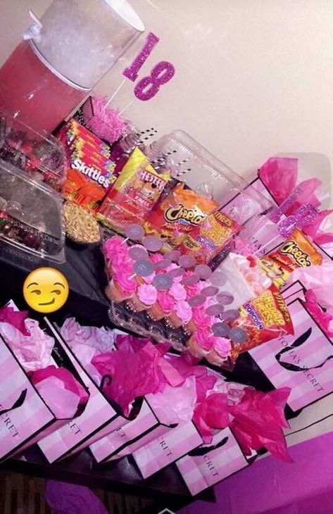 Food At Birthday Party, Snack Bar Ideas Birthday Party, Female 18th Birthday Party Ideas, Birthday Party Food Set Up, Pink Hotel Birthday Party Ideas, Birthday Ideas For 18th Birthday, 18th Birthday Party Ideas Air Bnb, Food To Have At A Birthday Party, Birthday Party Ideas 13th Birthday