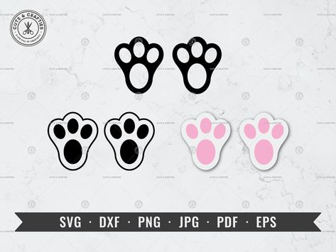 Nature, Rabbits, Rabbits Foot, Foot Print, Easter Svg, Digital Form, Stencil Template, Cricut Silhouette, Digital Download Etsy