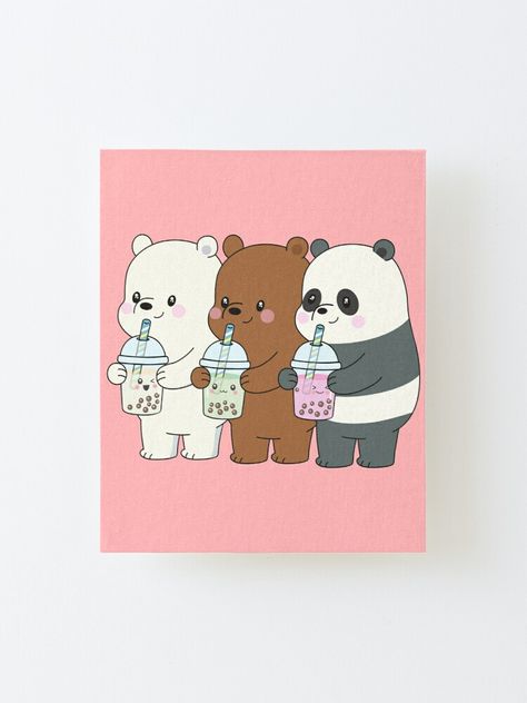 Kawaii, We Bare Bears Mini Canvas Painting, Cute Bear Paintings On Canvas, We Bare Bears Painting Easy, Cute Drawings To Hang On Wall, 4 Inch Canvas Painting Ideas, We Bare Bears Painting Canvas, We Bare Bears Drawing Easy, Comic Canvas Painting