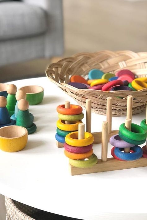 Wooden Ring Activities, Monestorri Toys, Kids Toys Aesthetic, Grapat Toys, Making Toys, Natural Wood Toys, Best Toddler Toys, Diy Educational Toys, Wooden Toys For Toddlers