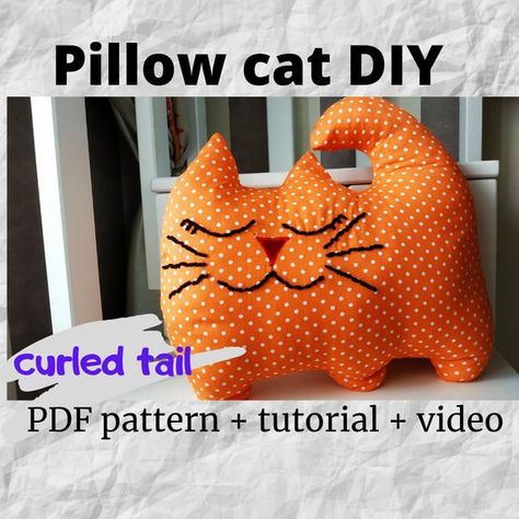 Couture, Simple Sewing Pattern, Cat Sewing Pattern, Cat Sewing, Diy Curls, Black Cat Pillow, Sewing Terms, Fun Home Decor, Funny Pillows