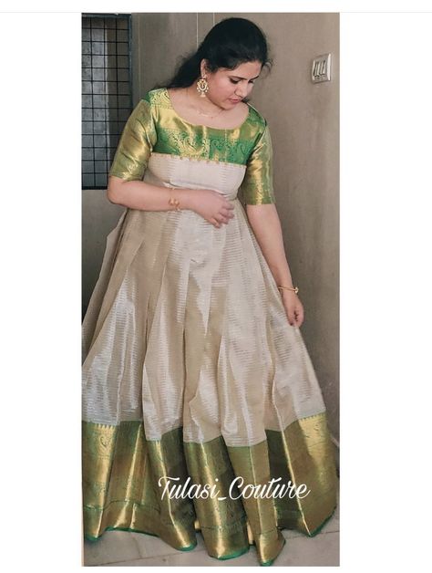 Frocks For Women With Saree, Long Frocks Pattu Sarees, Trending Frocks For Women, Long Frocks With Pattu Sarees, Long Frock Designs With Sarees, Pattu Saree Frocks Designs, Long Frocks Pattu, Pattu Saree Dress Gowns, Pattu Long Frocks For Women Neck Designs