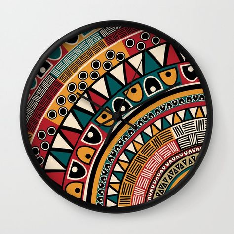 Wall Clock Painting, Afrikaanse Kunst, Diy Wall Art Decor, Africa Art, Ethnic Art, Madhubani Painting, Match Frame, Indian Art Paintings, White Hands