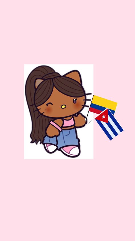 Hello Kitty, Colombian Flag, Flag, Kitty