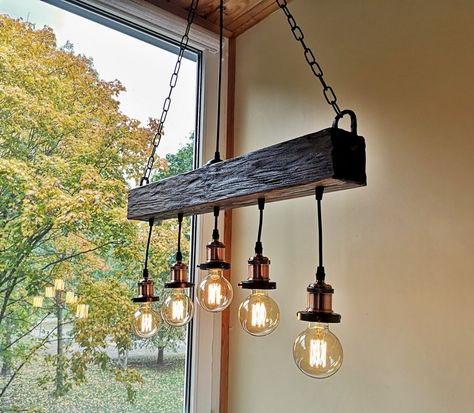 Handmade Beam Chandelier Wood Beam Chandelier Wooden | Etsy Ireland Hanging Lights Over Kitchen Island, Wood Beam Chandelier, Beam Chandelier, Lights Over Kitchen Island, Chandelier Wood, Lighting Farmhouse, Chandelier Rustic, Antique Brass Lighting, Farmhouse Chandeliers