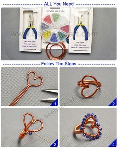 Beebeecraft Tutorials, Diy Wire Jewelry Rings, Wire Jewelry Rings, Wire Wrapped Jewelry Diy, Wire Wrapped Jewelry Tutorials, Wire Jewelry Tutorial, Wire Jewelry Designs, Wire Ring, Diy Wire Jewelry