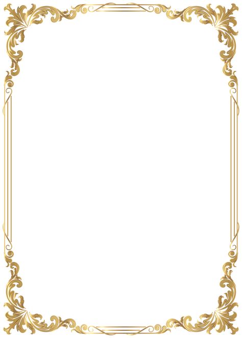 Frame Decoration, Border Frame, Transparent Image, Gold Frame, White Background, Frame, Gold, White