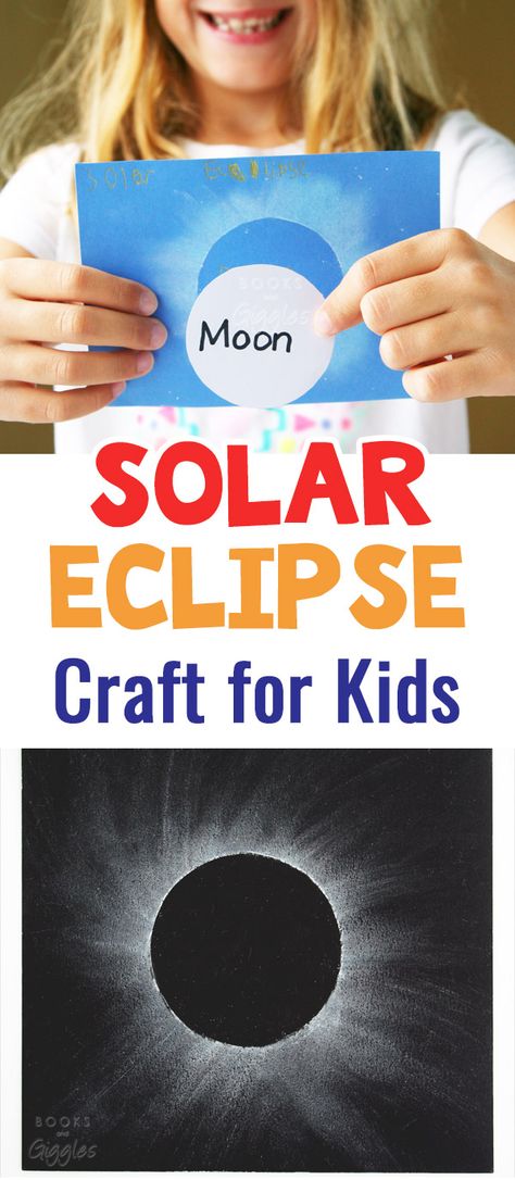 Solar Eclipse Craft for Kids Solar Eclipse 1st Grade Activities, Eclips Crafts For Kids, Solar Eclipse Coffee Filter Craft, Prek Solar Eclipse, Solar Eclipse Projects For Preschool, Solar Eclips Projects For Kids, Eclipse Ideas Preschool, Solar Eclipse Classroom Party, Eclipse Homeschool Ideas