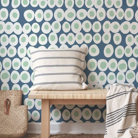 Printed on demand to fit perfect on your wall. Buy Wonderful bold dots blue and mint wallpaper today or come in and see our other designs. Welcome to Happywall.com! Mint Wallpaper, Garden Decor, Print On Demand, Dots, Home And Garden, Mint, Wonder, Wall, Blue