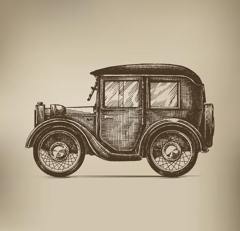 2023 Cars, Carros Vintage, Abstract Art Projects, Ancient Drawings, Car Stock, Old Vintage Cars, Mandala Art Therapy, Line Sketch, Car Design Sketch