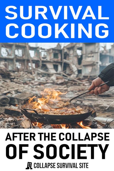 Survival cooking will be a crucial skill when the power grid is no longer reliable, and especially after society has collapsed. Survival Food Recipes, Prepping Food Survival, Survival Notebook, Ww3 Prepping, Survival Meals, Emergency Meals, Survival Cooking, Survival Recipes, Prepping Gear