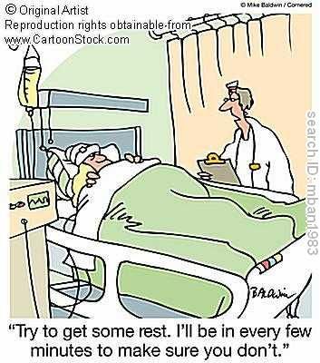 haha So true. Especially after you've had a baby and haven't had an rest.  "Sleep when the baby sleeps, except I'm going to come in here every 30 minutes and ask if you need anything or to take your blood pressure with a machine that doesn't work right so we have to do it 5 times in a row." Medische Humor, Hospital Patient, Hospital Humor, Nursing Fun, Night Shift Nurse, Haha So True, Nurse Rock, Medical Humor, Humor Grafico