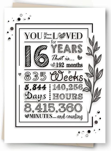 16 Birthday Gifts For Girls, 16 Birthday Gifts, Sweet 16 Birthday Card, 16 Birthday Card, 16th Birthday Gifts For Girls, Birthday Pencils, 18th Birthday Gifts For Girls, Sweet 16 Birthday Gifts, 70th Birthday Decorations