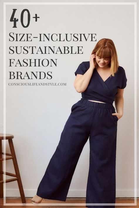 These size-inclusive brands offer plus size ethical and sustainable clothing, undergarments, and swimwear! Some brands in this guide make sizes up to 6XL and all brands in this guide offer a range going up to at least 2XL.  Plus Size Sustainable Clothing | Plus Size Ethical Fashion | #ConsciousStyle Plus Size Minimalist Wardrobe Work, Plus Size Fashion Designers, Casual Outfit Summer Plus Size, Ethical Plus Size Clothing, Midsize Fashion Minimalist, Capsule Wardrobe 2023 Midsize, 70 Plus Size Fashion, Curvy Style 2023, Curvy Linen Outfit